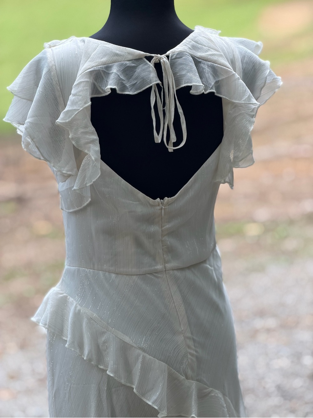 Francesca's Collections White Ruffled V‑Neck Maxi Dress - Picture 7 of 9